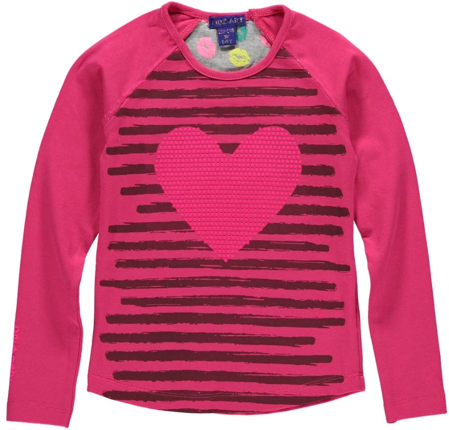 Kidz-Art kleurrijke meisjeskleding outlet longsleeve fuchisa hart