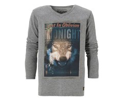 Cars Jeans  grijze longsleeve met WOLF