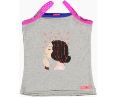 Kidz-Art kleurrijke meisjeskleding outlet top Flower Girl grey