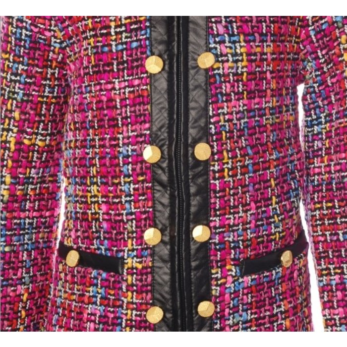 SuperTrash kort jasje Juicy pink tweed