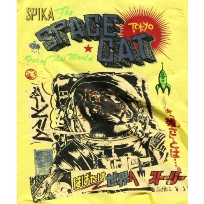 Moodstreet- vrolijke prints en lekker eigenwijs stoere longsleeve Space Tiger yellow