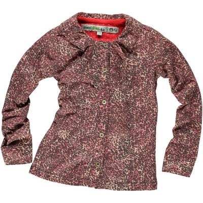 Moodstreet stretch blouse roze luipaard print