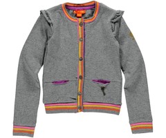 Kidz-Art kleurrijke meisjeskleding outlet stretch vestje grey melee