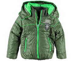 Cars Jeans  winterjas legergroen met emblemen