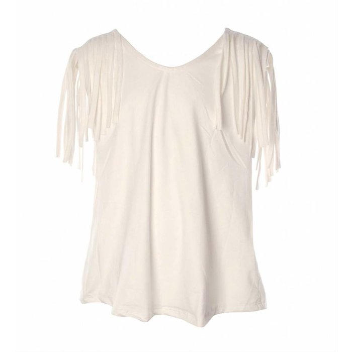 Be A Diva fringe Ibiza top Alexy white
