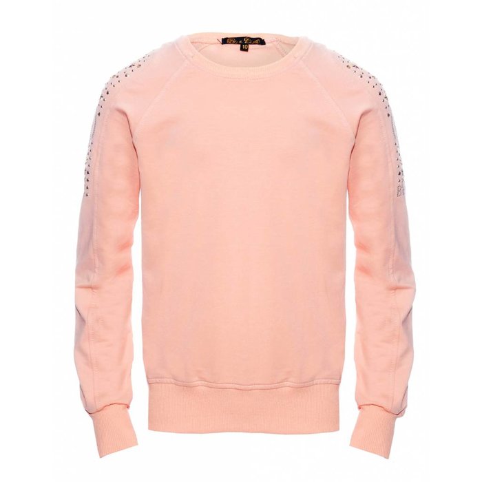 Be A Diva sweater Jade peach studs en strass