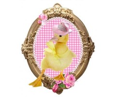 Strijkapplicatie dons eendje little cowboy