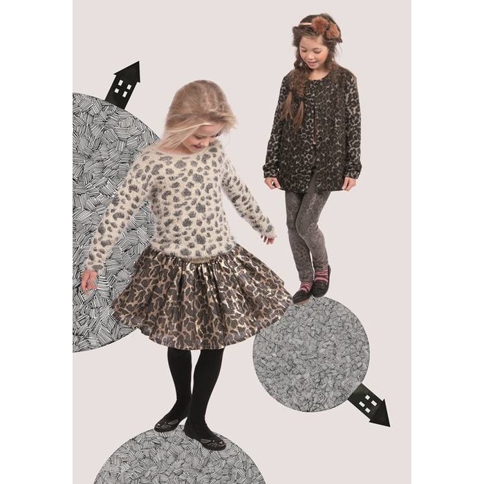 Little Pieces/ Pieces Kids rokje pailletten luipaardprint