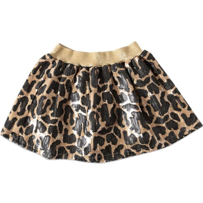 Little Pieces/ Pieces Kids rokje pailletten luipaardprint