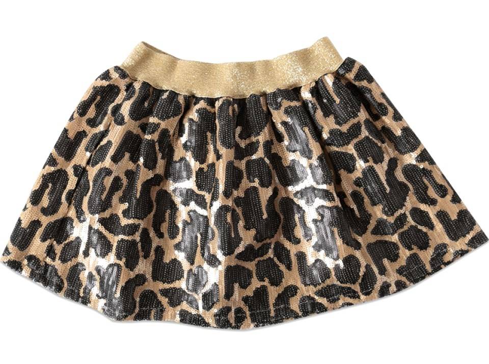 Little Pieces/ Pieces Kids rokje pailletten luipaardprint