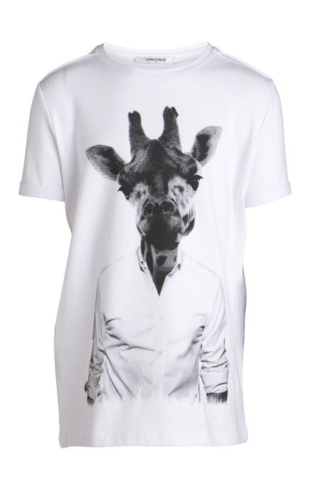Little Pieces/ Pieces Kids superstretch shirt met Giraf print
