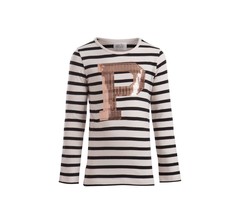 Little Pieces/ Pieces Kids superstretch gestreepte longsleeve  met pailletten P