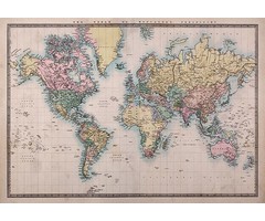 Crearreda Vintage Wereldkaart muursticker