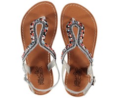 Little Pieces/ Pieces Kids lederen sandalen Ibiza  multicolor kraaltjes