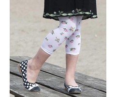 Bonnie Doon baby- en kinder beenmode  kinder legging wit met roosjes