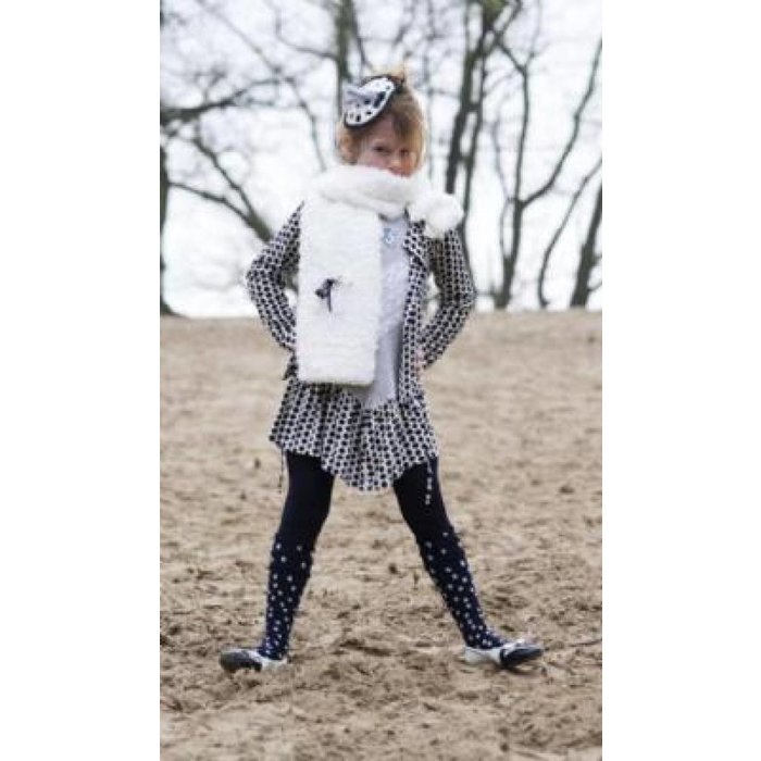 Bonnie Doon baby- en kinder beenmode  maillot navy met witte stippen