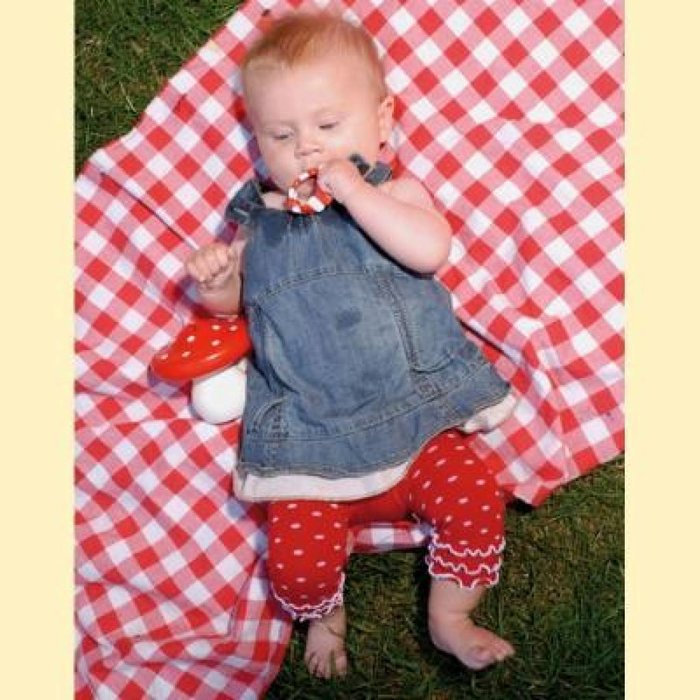 Bonnie Doon baby- en kinder beenmode legging rood met witte stippen