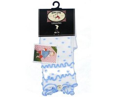 Bonnie Doon baby- en kinder beenmode  legging wit met zachtblauwe stippen