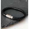 Atelier Albertine zwart leren heren armband - incl.  graveren