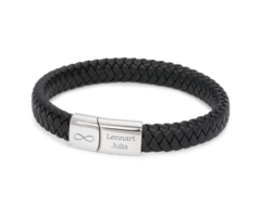 Atelier Albertine Mannen armband  Graveren Rundleer