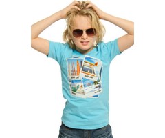 Funky XS babyshirt Surf dude aqua -