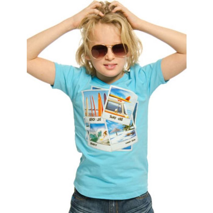 Funky XS babyshirt Surf dude aqua