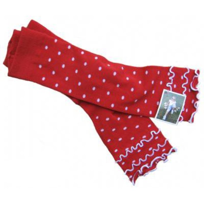 Bonnie Doon baby- en kinder beenmode legging rood met witte stippen