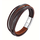 Stoere heren armbandset bruin leer  met magneetsluiting