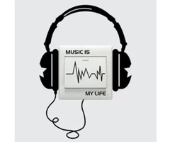 ToyToy Muursticker voor  stopcontact Music