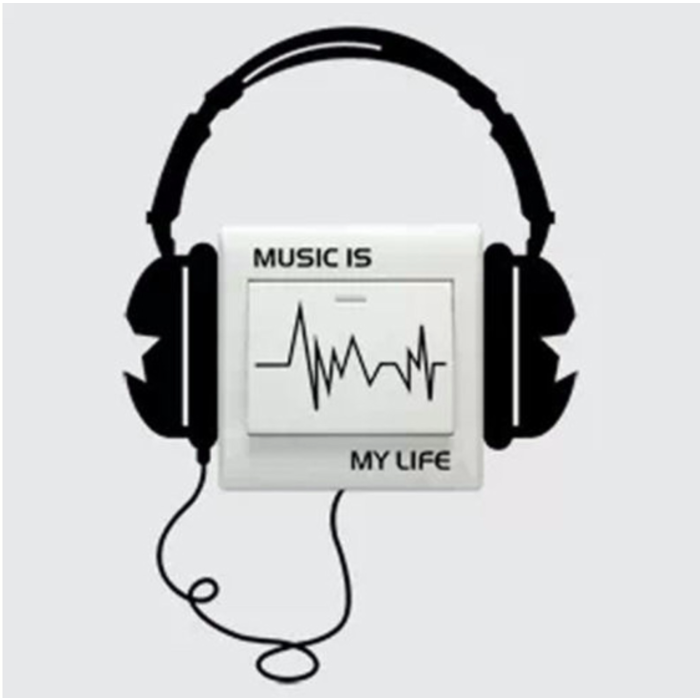 ToyToy Muursticker voor stopcontact Music