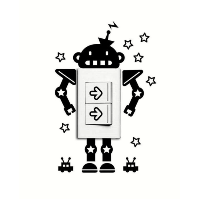 ToyToy Muursticker voor stopcontact Robot