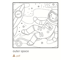 Gratis kleurplaat astronaut
