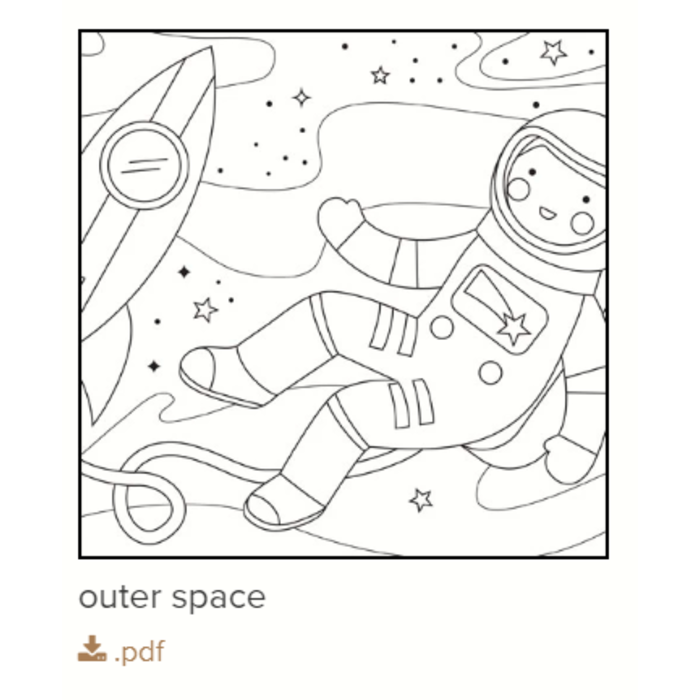 Gratis kleurplaat astronaut