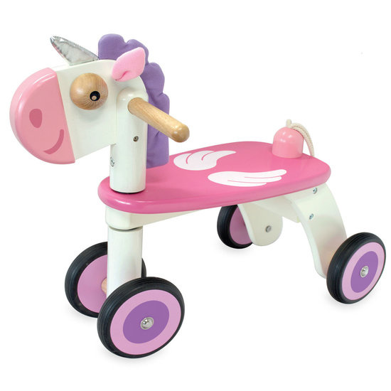 houten driewieler/loopfietsje roze unicorn eenhoorn - Roos \u0026 Tijn  Designerstore