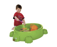 Paradiso Toys schildpad zandbak met deksel lichtgroen