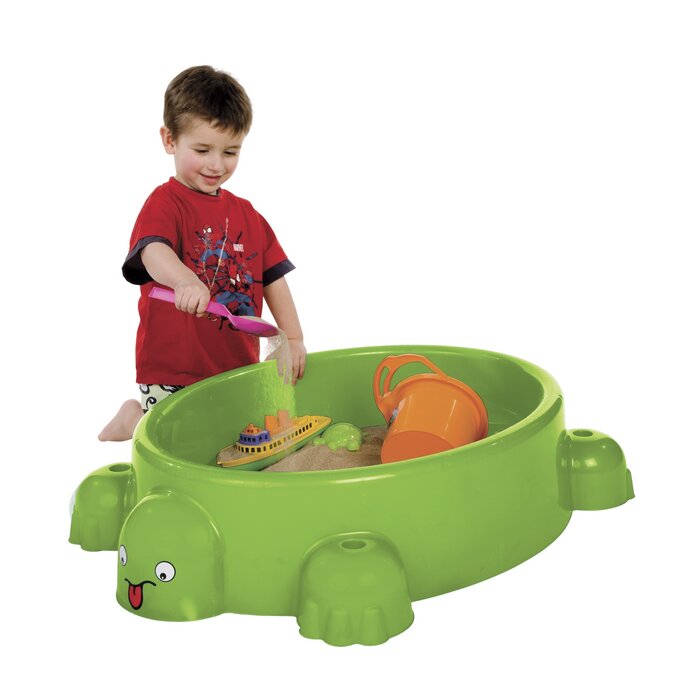 Paradiso Toys schildpad zandbak met deksel lichtgroen