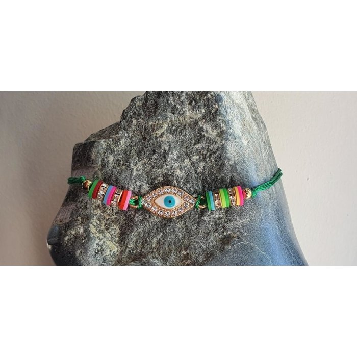 CU Evil Eye armbandje ye green