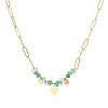 Michelle Bijou Stainless steel ketting grote schakel -groen