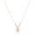 Goud Stainless steel ketting maansteentjes en pareltje