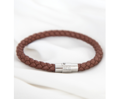 Atelier Albertine bruin leren heren armband - incl. graveren
