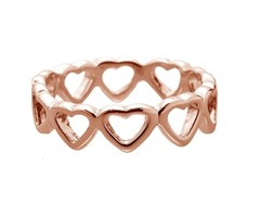 Yehwang Dutch Design stainless steel ring hartjes pink gold