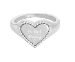 Yehwang Dutch Design stoere stainless steel zegelring  Be Kind