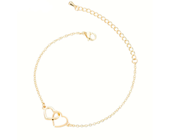 Yehwang Dutch Design Stainless steel armbandje twee harten goud