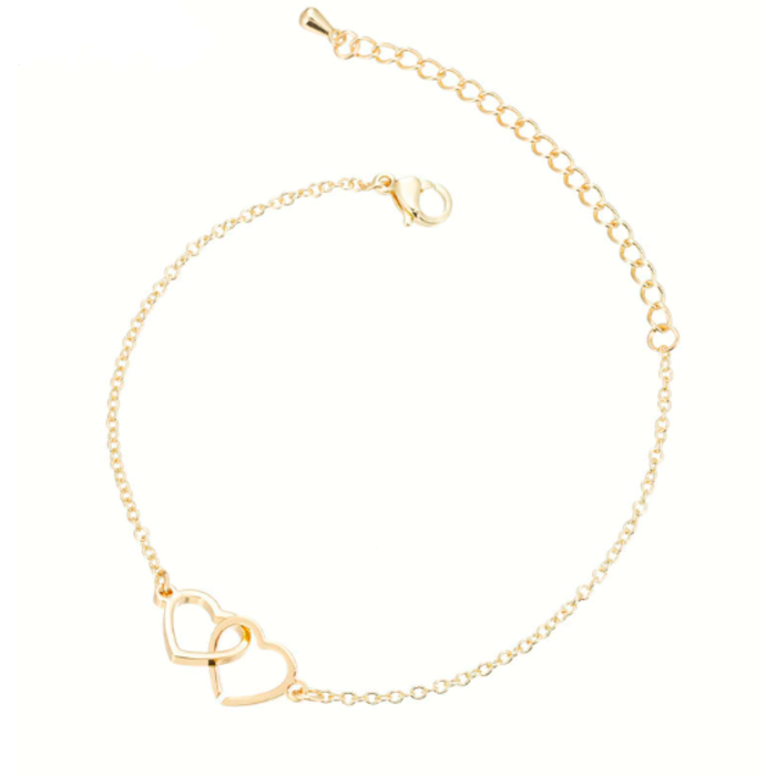 Yehwang Dutch Design Stainless steel armbandje twee harten goud