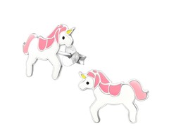 Atelier Albertine 925 zilveren oorbellen unicorn paardjes