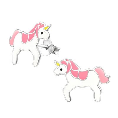 Amore Sieraden 925 zilveren oorbellen unicorn paardjes