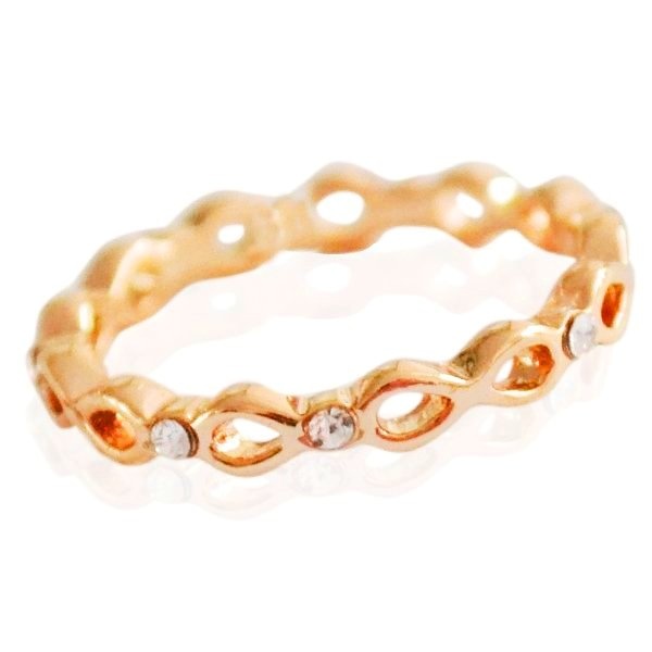 Yehwang Dutch Design 14k goldplated ring rosé goud zirconia