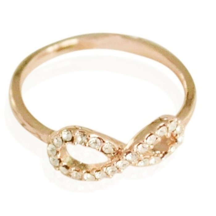 Yehwang Dutch Design goldplated ring infinity met kristallen