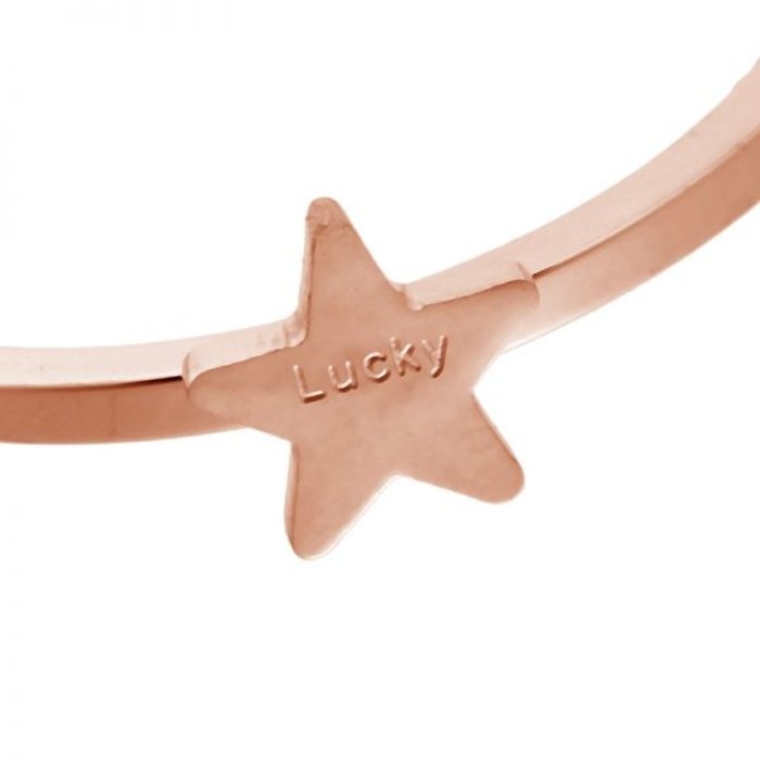 Yehwang Dutch Design rosé goud vergulde ring met sterretje Lucky