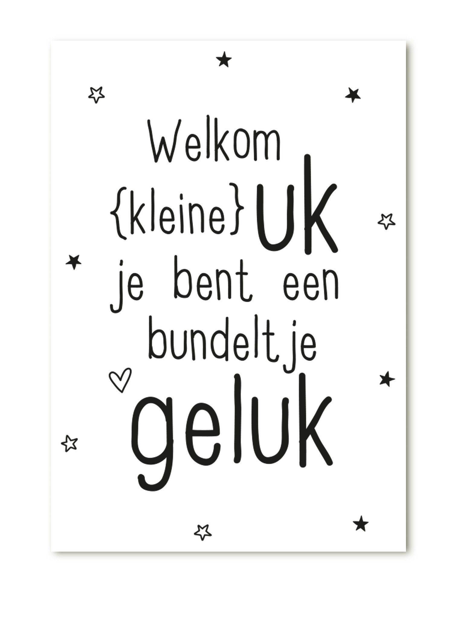 Zoedt Cadeaukaartje Welkom kleine uk